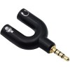 Адаптер USBTOP 3.5mm на 2x3.5mm (наушники/микрофон, черный)