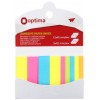 Закладки-разделители бумажные с липким краем Optima, 4 цвета x 30 л.:12 x 45 мм; 5 цветов x 30 л.:5 x 45 мм., неон